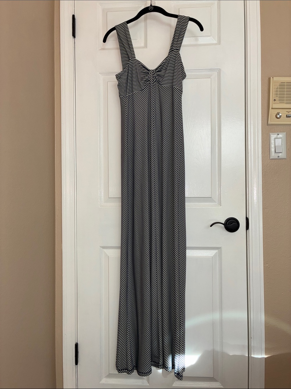 Max Studio Black and White Striped Maxi Dress